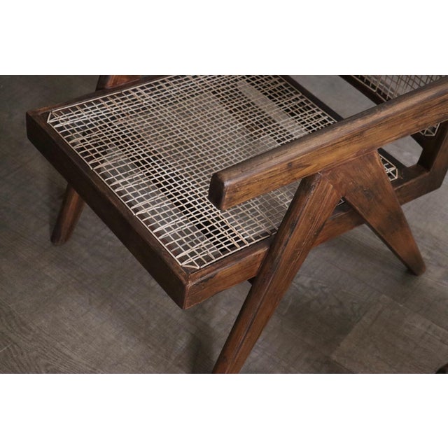 Lounge Chairs PJ-SI-29-A in Teak and Cane by Pierre Jeanneret, 1950s Set of 2 For Sale - Image 11 of 18