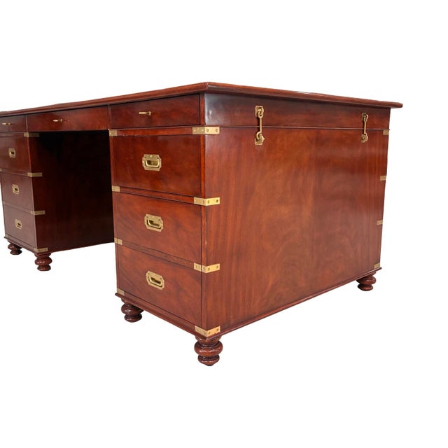 Ralph Lauren 1990s Gorgeous Ralph Lauren Campaign Partners/Executive Desk For Sale - Image 4 of 7