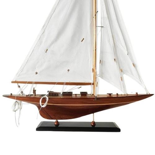 Wood Vintage Endeavour Sailboat Model in Wood For Sale - Image 7 of 12