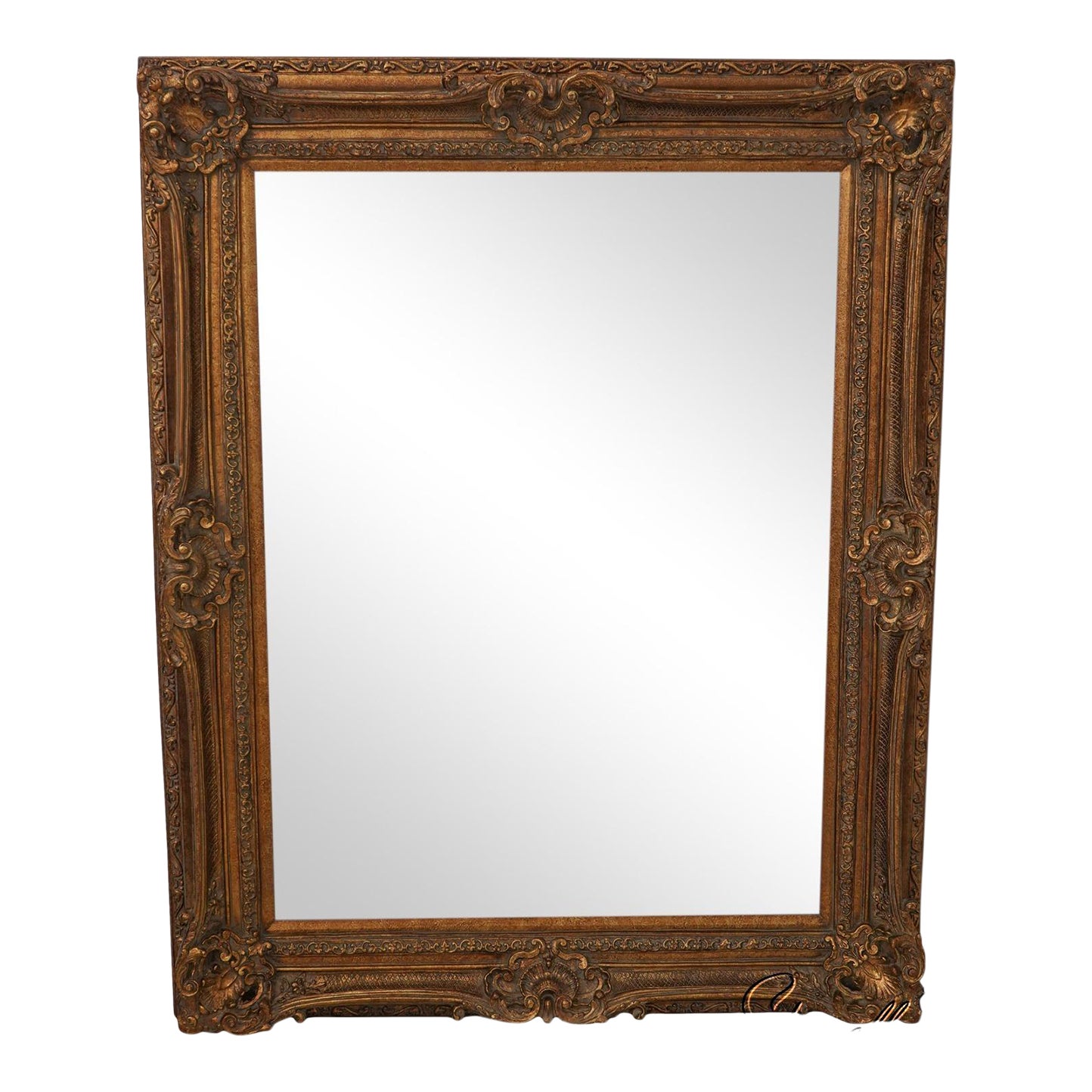 Large Gold Framed Rectangular Beveled Glass Mirror Chairish