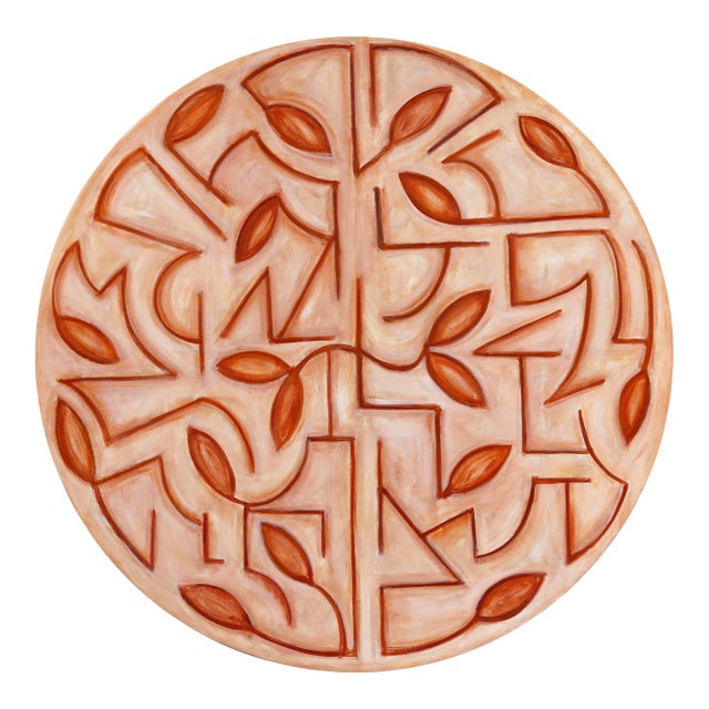 Tondo Arboretum II - Circular Contemporary Abstract Warm Tone Botanical Painting Original Artwork by Harrison Gilman For Sale