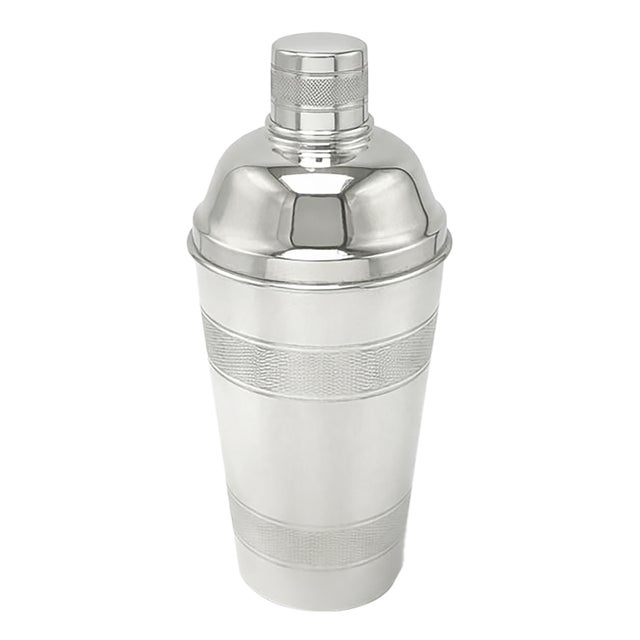 Vintage Ph Vogel & Co. Engine Turned Cocktail Shaker Made in England For Sale