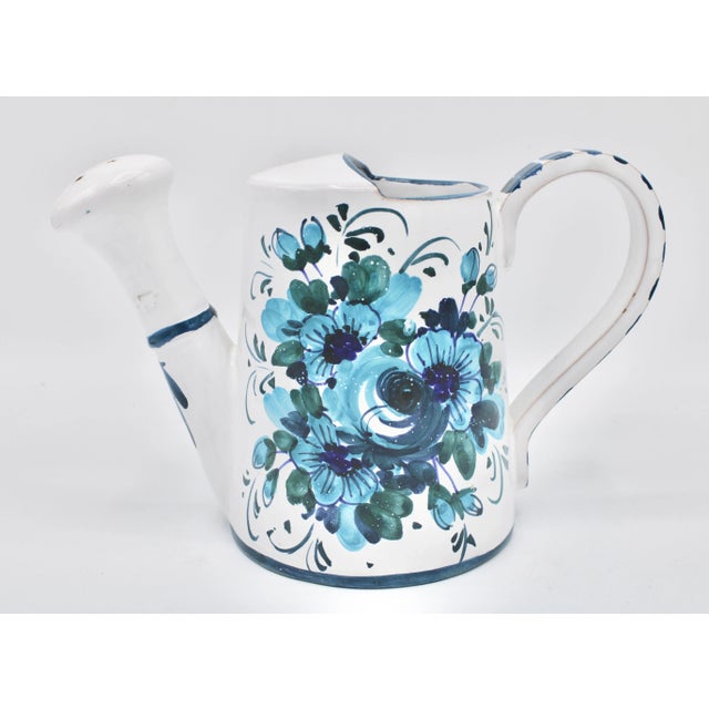 A lovely vintage ceramic Italian watering can. Marked Italy on the underside, circa 1950. This is a charming Italian...