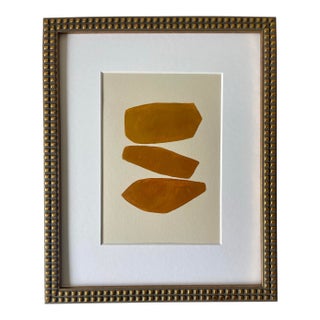 2025 "Calendula" Abstract Minimalist Painting on Paper by Artist r.k. Red For Sale