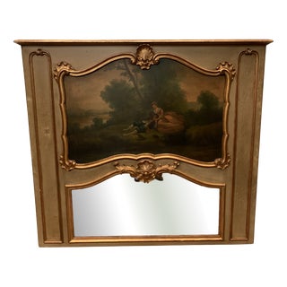 Louis XV Style Mirror in Patinated and Gilded Wood For Sale