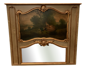 Louis XV Style Mirror in Patinated and Gilded Wood