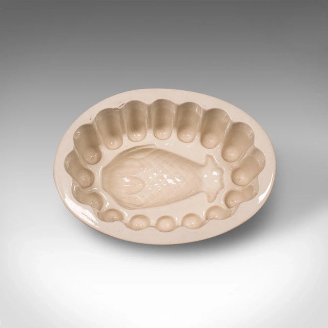 Cream 1900's Victorian Set of 6 Antique Ceramic Jelly Moulds For Sale - Image 8 of 9