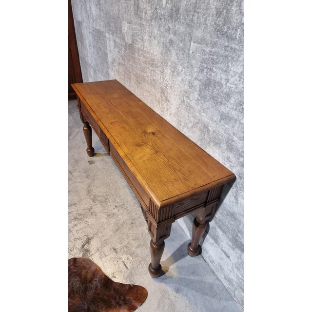 Antique European Oak Side Table, 1920s For Sale - Image 13 of 15