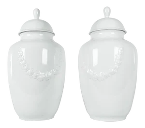 Vintage European Porcelain Urns - A Pair