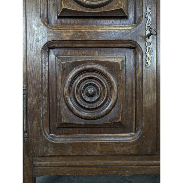 Brown Oak Sideboard in the style of Dudouyt For Sale - Image 8 of 10
