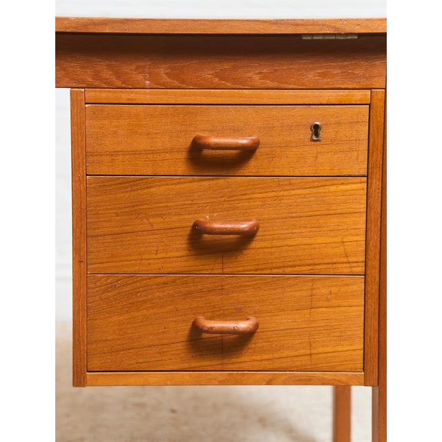 Mid 20th Century Teak Desk With Flip Top For Sale In Los Angeles - Image 6 of 12