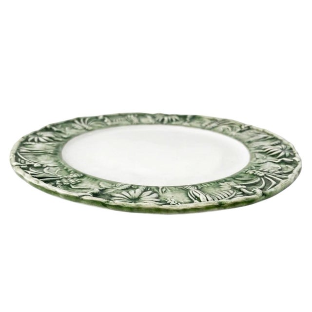 Italian Les Ottomans Italian Hand-Painted "The Palms" Ceramic Dinner Plates - Set of 4 For Sale - Image 3 of 10