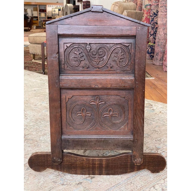 Wonderfull carving and the “D” for Dog may help keep the cat out! English Circa 1830. Solid and sturdy. Unique.