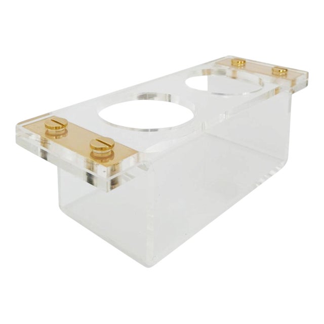 Mid-Century Modern Acrylic and Metal Wine Bottle Holder, Italy, 1970 For Sale