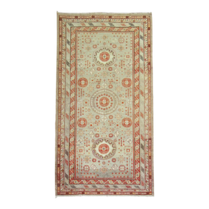 Zabihi Collection Large Gray Antique Khotan Rug