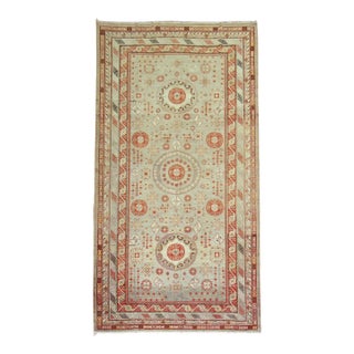 Zabihi Collection Large Gray Antique Khotan Rug - 7'8" x 15'10" For Sale