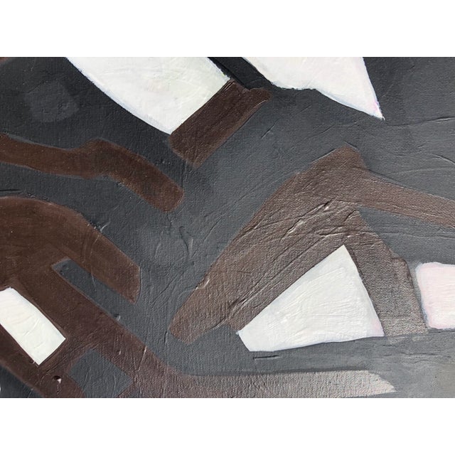 Contemporary Abstract Artwork “Composition 2 in Black and White” by Cassandra Auker, Acrylic on Canvas For Sale - Image 6 of 7