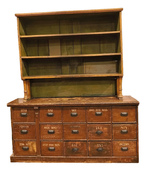 Shop or Pharmacy Furniture in Wood with Drawers, 19th Century, Set of 2