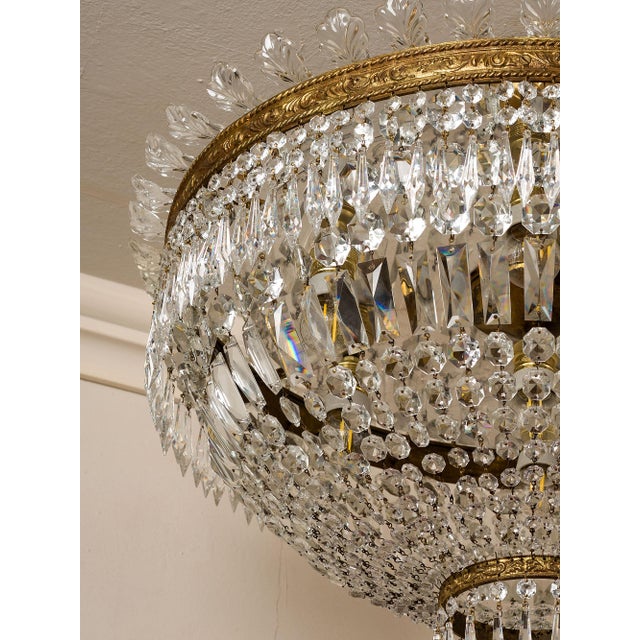 Vintage Empire Bohemian Crystal Hot Air Balloon Ceiling Light, 1940s For Sale - Image 4 of 11