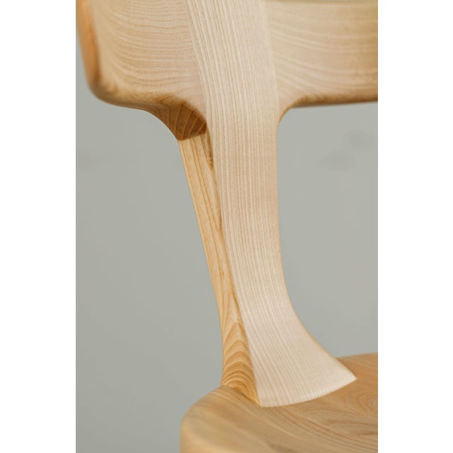 2020s Modern Style Ash Solid Wood Counter Chair With Back in Ash Color For Sale - Image 5 of 8