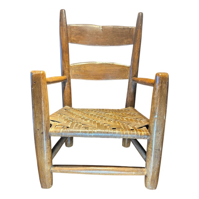 Antique Early American Child's Ladder Back Chair. For Sale