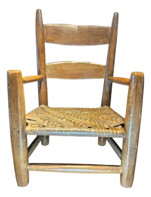 Antique Early American Child's Ladder Back Chair.