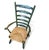 Vintage High Back Ladder Chair in Green Wood with Rush Seat For Sale - Image 6 of 15