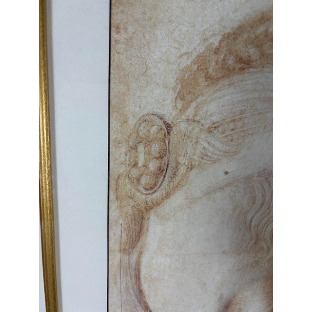 Large Framed Leonardo Da Vinci "Head of a Woman" (La Scapigliata) Fine Art Print For Sale In Phoenix - Image 6 of 12
