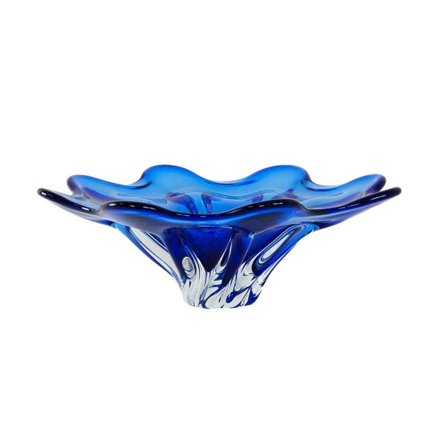 Blue Vintage Danish Cobalt Flower Bowl, 1970s For Sale - Image 8 of 8