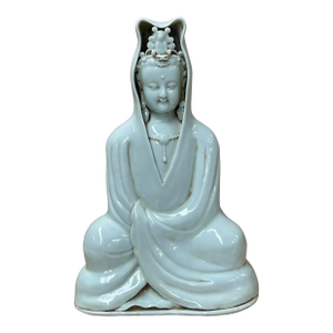 Dehua Blanc De Chine White GuanYin Bodhisattva Porcelain Statue