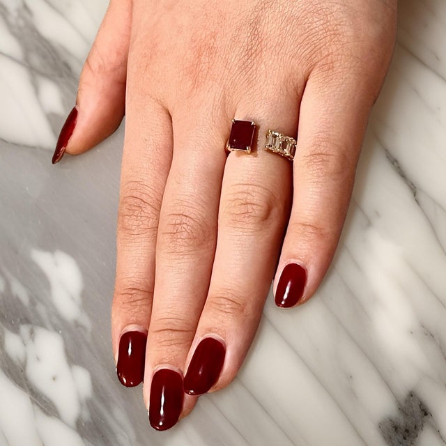 Natural Ruby Sapphire Ring 6.5 14k W Gold 3.64 TCW Certified For Sale - Image 10 of 18