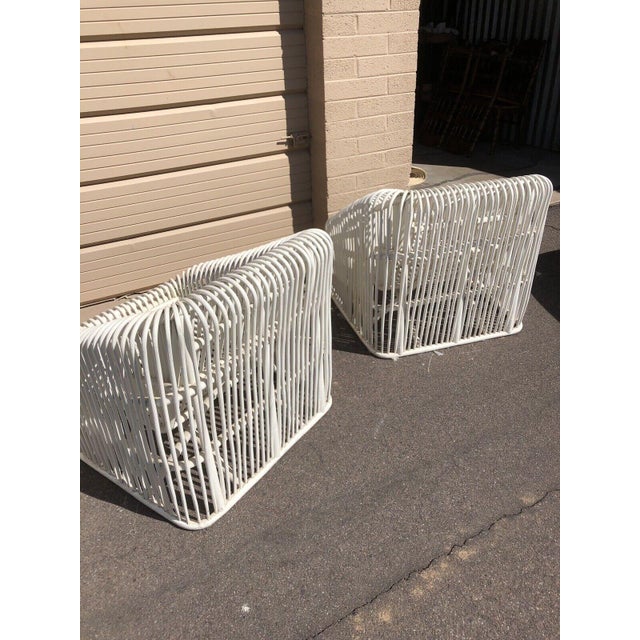 Vintage In The Style of Albini Stick Wicker Bamboo Rattan Patio Set - Set of 5 For Sale - Image 9 of 12