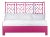 Chippendale Platform Bed King, Hot Pink For Sale