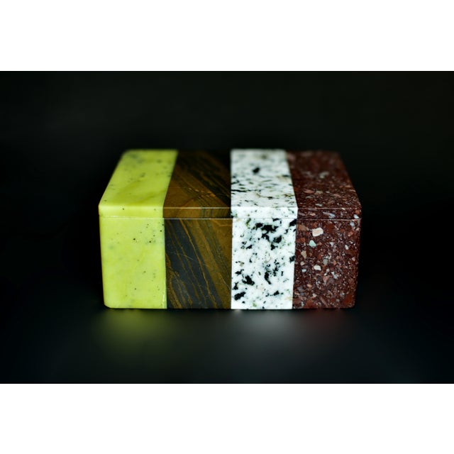 Gemstone Box Four Natural Stones Rare K3 Jasper Green Serpentine For Sale - Image 4 of 10