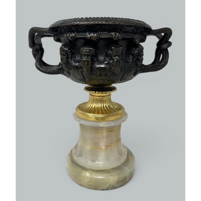 Early 19th Century Antique Pair French Ormolu Bronze Warwick Albani Grand Tour Vases Urns Clodion For Sale - Image 5 of 10