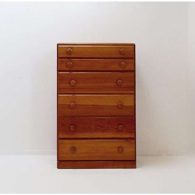 Beige Vintage Chest of Drawers in Pine, 1970s For Sale - Image 8 of 16