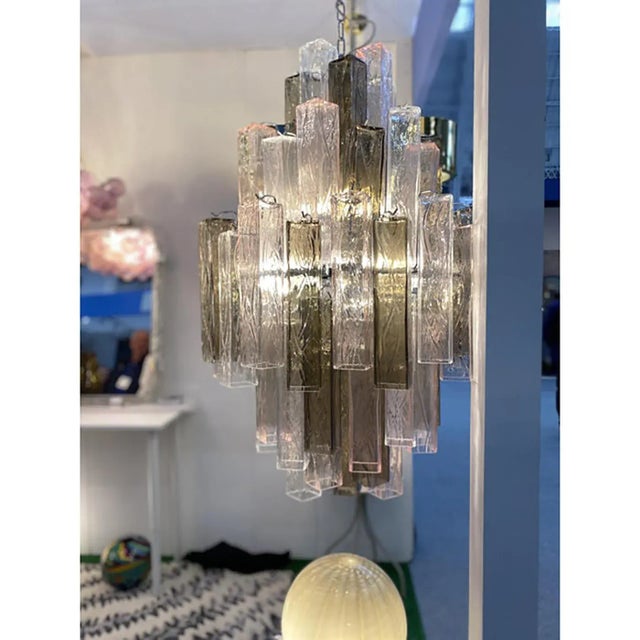 Chandelier with Glass Squared Elements from Simoeng For Sale - Image 9 of 11