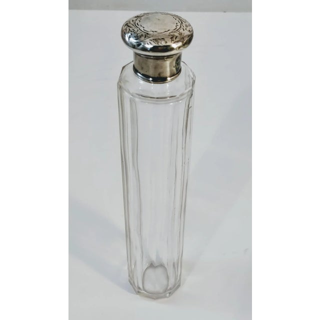 English Sterling Silver Glass Dresser Vanity Bottle For Sale - Image 12 of 13