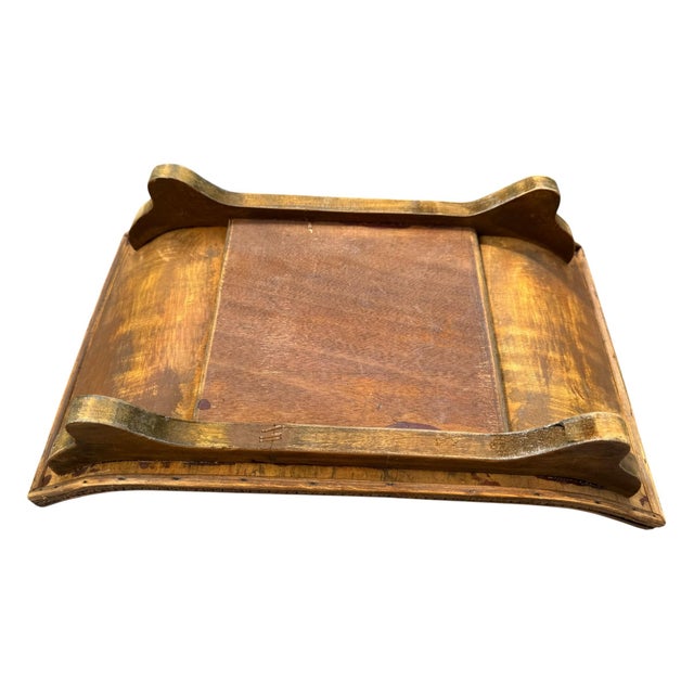 Vintage Chinese Bamboo & Split Reed Serving Tray | Asian Decorative Tray, 15" For Sale In Portland, ME - Image 6 of 6