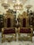 Gothic Medieval Style King Throne Chair Set Gold Leaf Details For Sale - Image 3 of 3