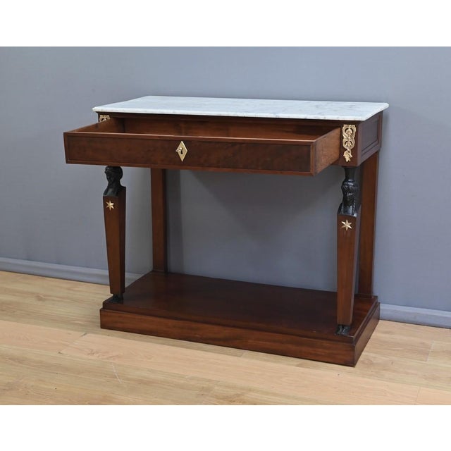 Empire Retour d’Égypte Console in Mahogany, Early 19th Century For Sale - Image 14 of 18