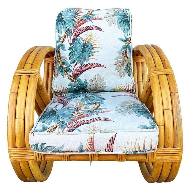 Mid-Century Modern Restored MCM Three-Strand Full Round Pretzel Lounge Chair W/ Arched Base, Pair For Sale - Image 3 of 7