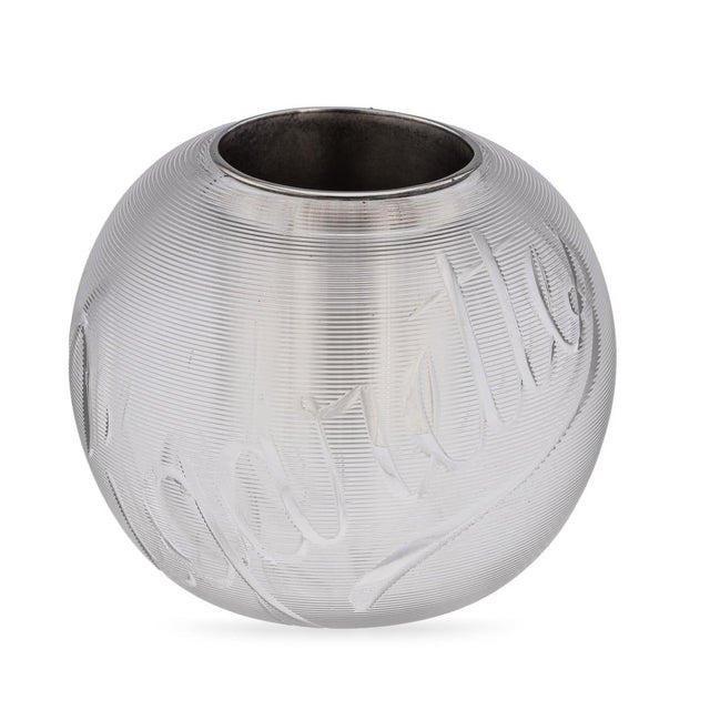 Antique British Silver Plate and Engraved Glass Match Striker, 1910 For Sale - Image 12 of 12