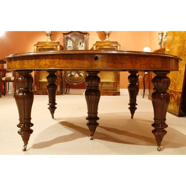 Burr Walnut Marquetry Dining Table and Chairs, 1990s, Set of 19 For Sale - Image 14 of 18
