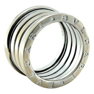Bvlgari B.zero1 18ct White Gold 4-Band Ring 12.78g, Size 7.75 For Sale
