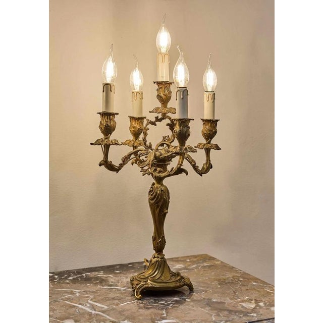 19th Century Bronze Candelabra Lamps, Set of 2 For Sale - Image 16 of 16
