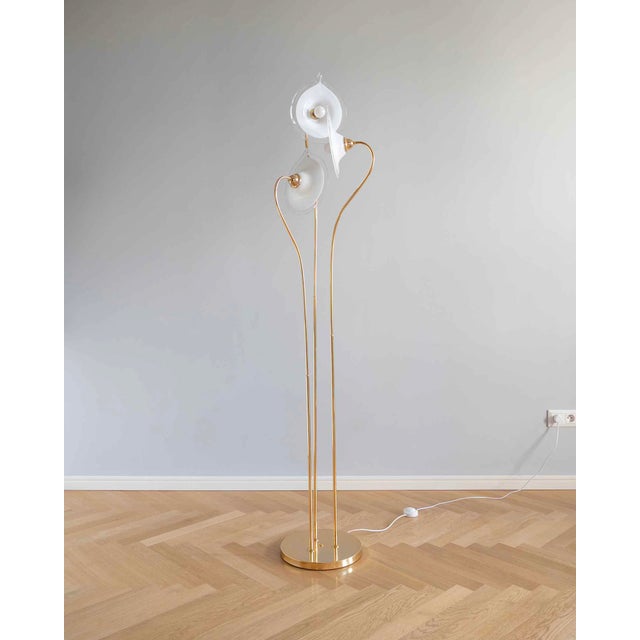 Metal Floral-Shaped Murano Glass Floor Lamp For Sale - Image 7 of 7