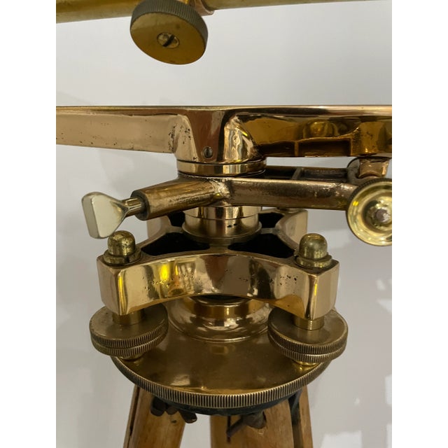 Surveyer's Transit 1953 Keuffel & Esser on Outdoor Wood Tripod For Sale - Image 12 of 13
