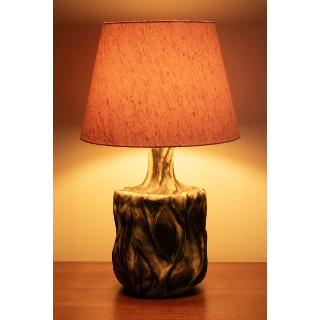 Charcoal Danish Ceramic Table Lamp For Sale - Image 8 of 10