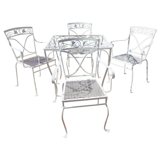 Salterini Mt Vernon Pattern Card Table and 4 Chairs For Sale - Image 9 of 9